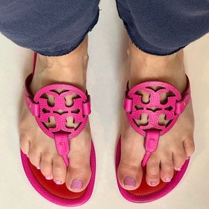 Tory Burch Miller brillent pink red tumbled leather not used with box